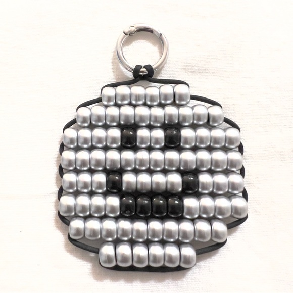 Handmade Pony Bead Smiley Face Keychain Bag Charm | - Picture 7 of 8